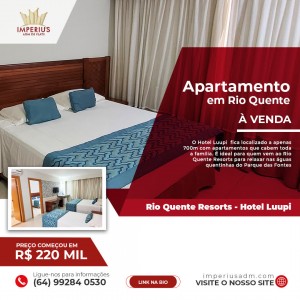 Apartamento um quarto a venda em Rio Quente Resorts - Hotel Luupi - Apto 115